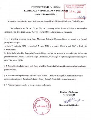 postanowienie Komisarza Wyborczego